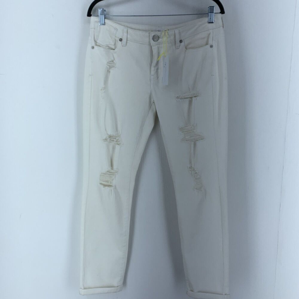 BCBGeneration Womens 28 Jeans Distressed White Washed Rips Boho Grunge‎ Festival